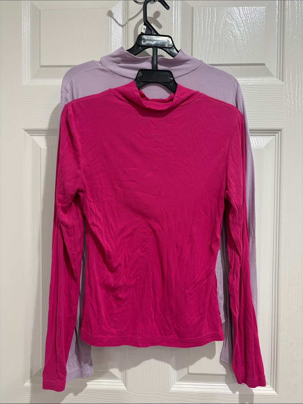 SHEIN Lilac, Hot Pink, and Butter Yellow Long Sleeve Mock Neck Top